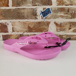 Crocs Classic Thong Flip Flop Sandals Women's Size 8 Pink Water Friendly NEW